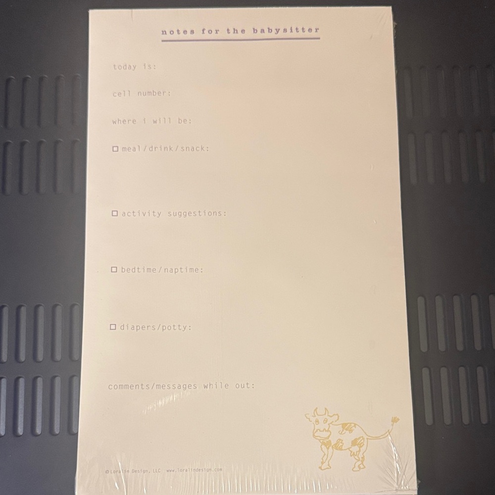 Babysitter Notes Pad - Cream